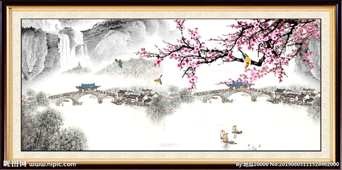 國畫山水設計圖__傳統文化_文化藝術_設計圖庫