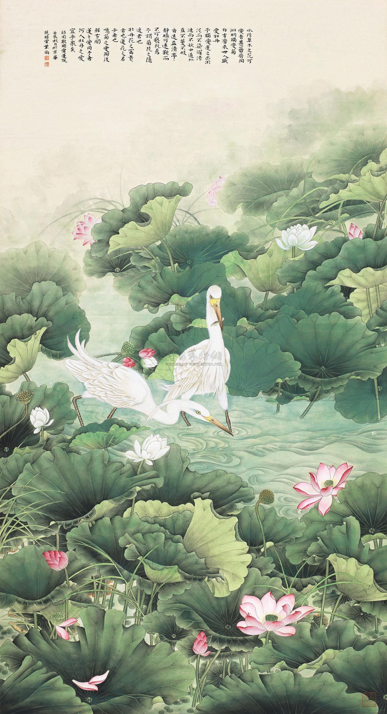 荷韻憩白鷺設計圖__繪畫書法_文化藝術_設計圖庫_昵圖網.