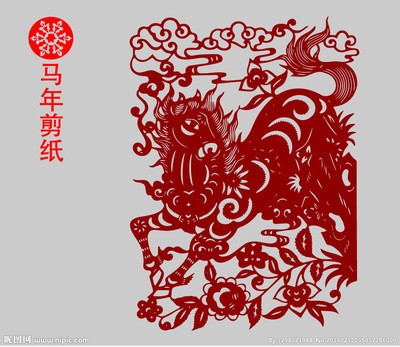 馬剪紙矢量圖__傳統文化_文化藝術_矢量圖庫